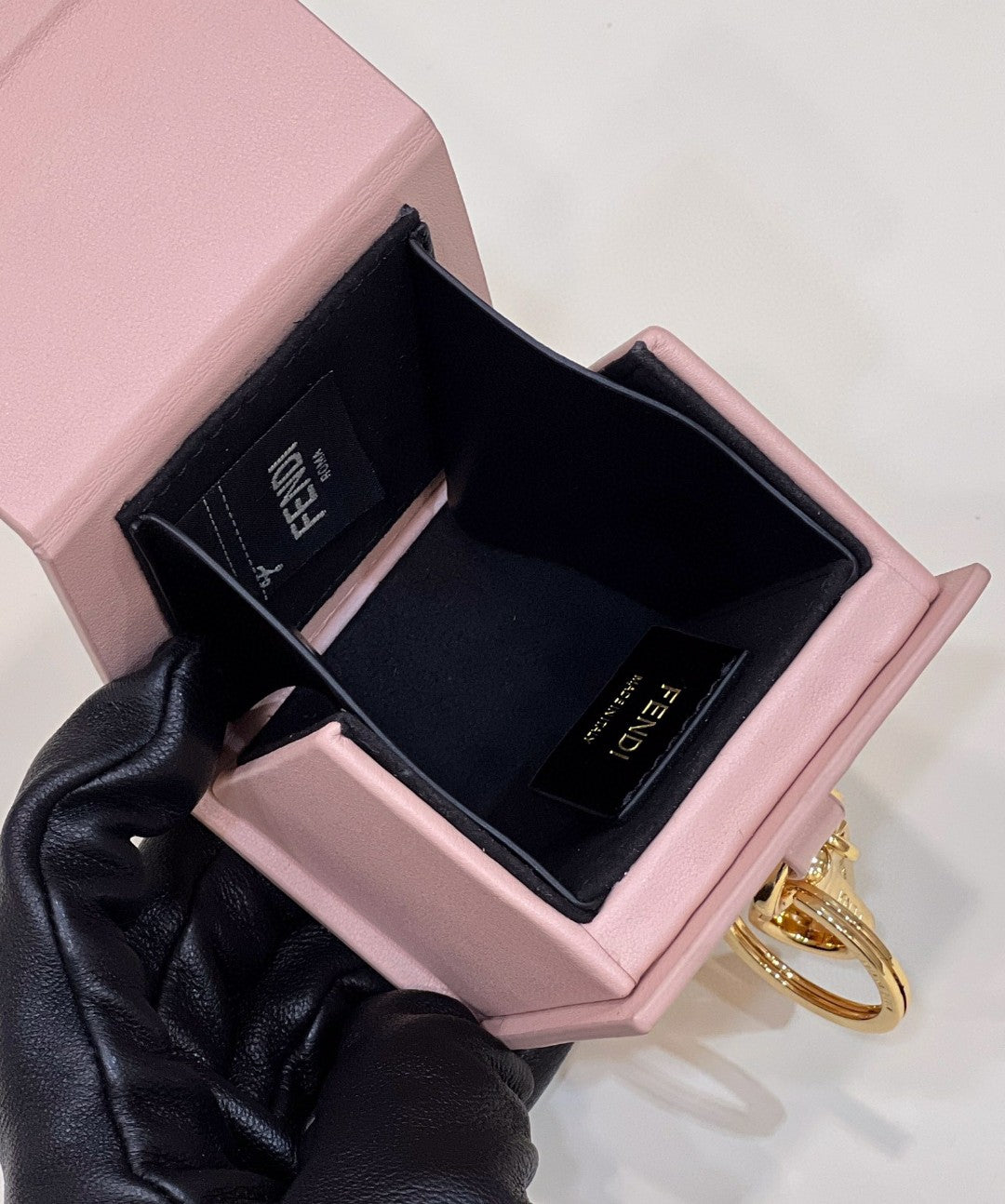 Top QualityTop Quality Logo Box Keychain Pink Charm Bag For Woman 8cm/3in