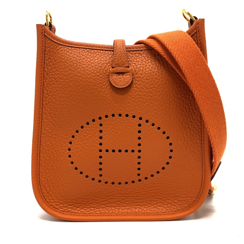 HERMES Shoulder Bag Taurillon Clemence Orange Evelyn TPM Women  d