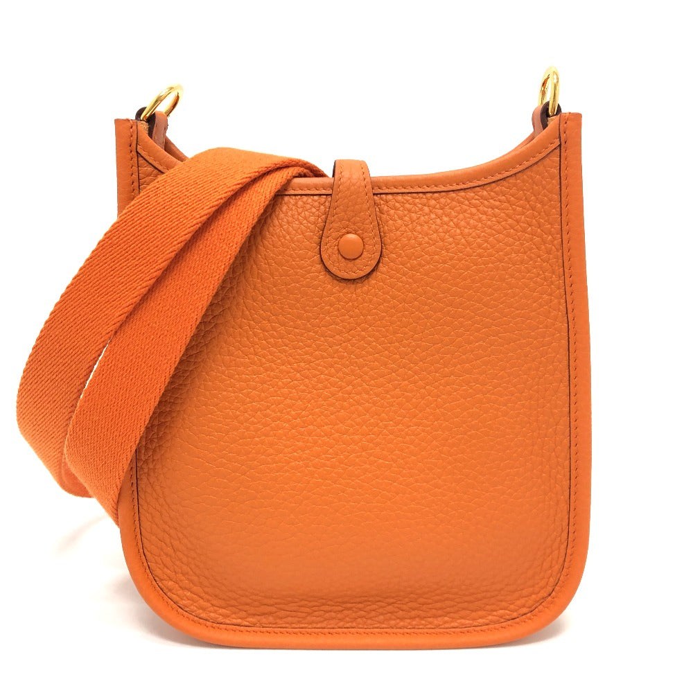 HERMES Shoulder Bag Taurillon Clemence Orange Evelyn TPM Women  d