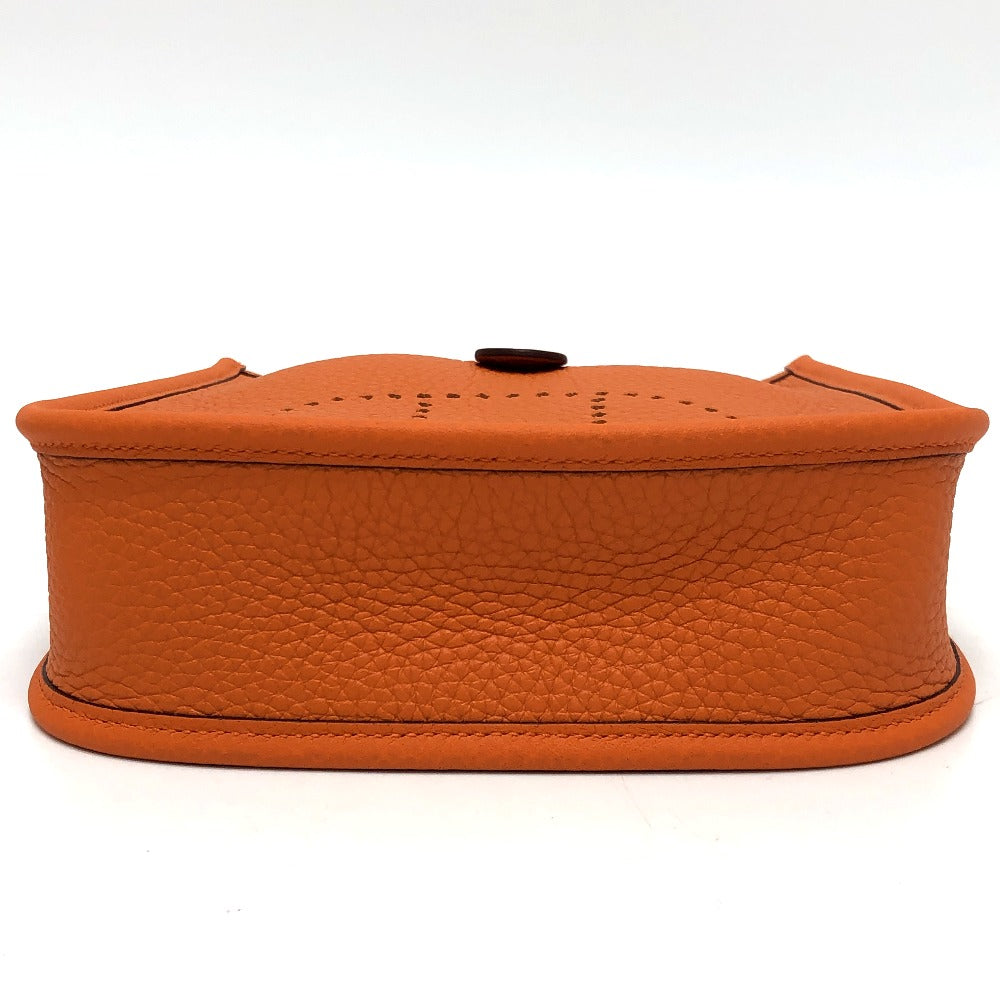 HERMES Shoulder Bag Taurillon Clemence Orange Evelyn TPM Women  d