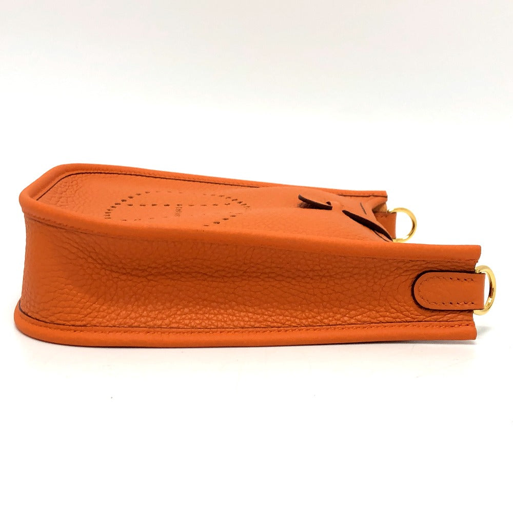 HERMES Shoulder Bag Taurillon Clemence Orange Evelyn TPM Women  d