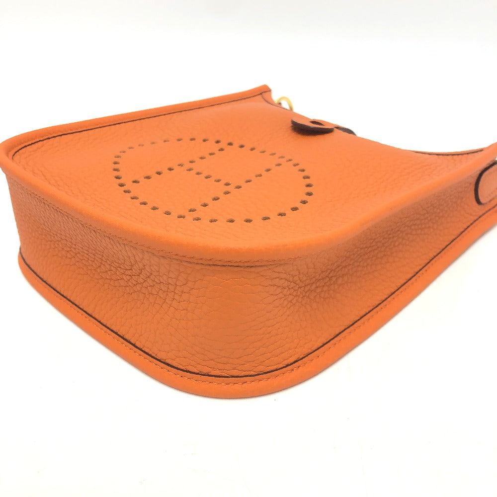 HERMES Shoulder Bag Taurillon Clemence Orange Evelyn TPM Women  d