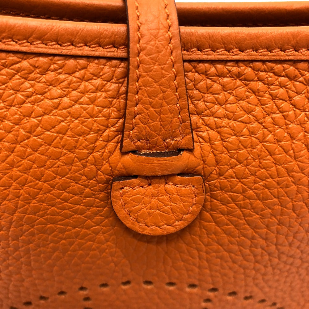 HERMES Shoulder Bag Taurillon Clemence Orange Evelyn TPM Women  d