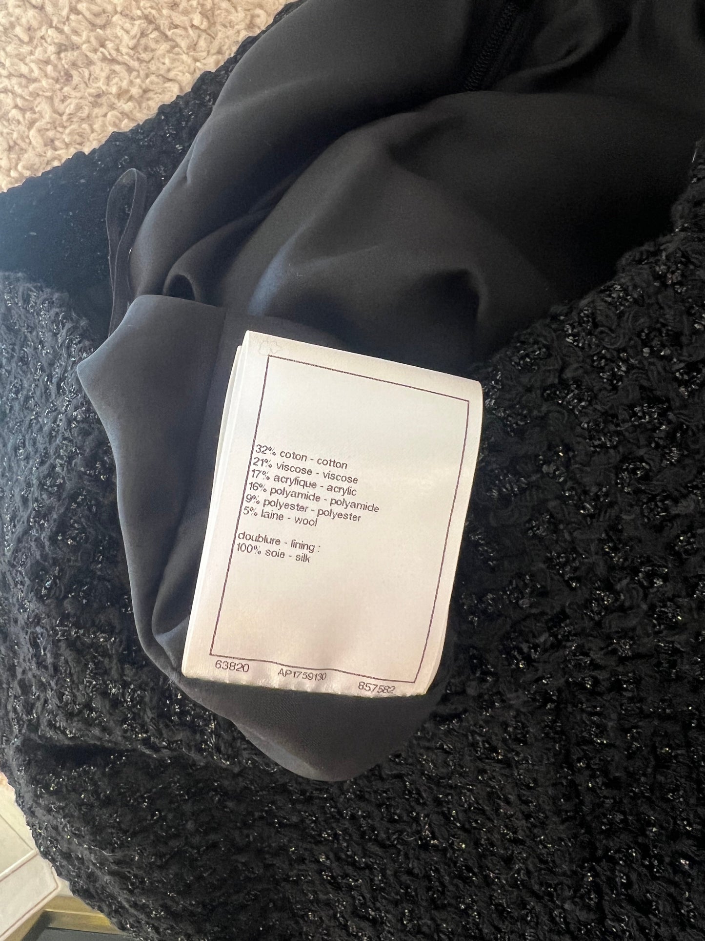 Chanel Black Tweed Shimmery Bermuda Shorts with Silver Flower Crystal Buttons Size FR 34 (UK 6)