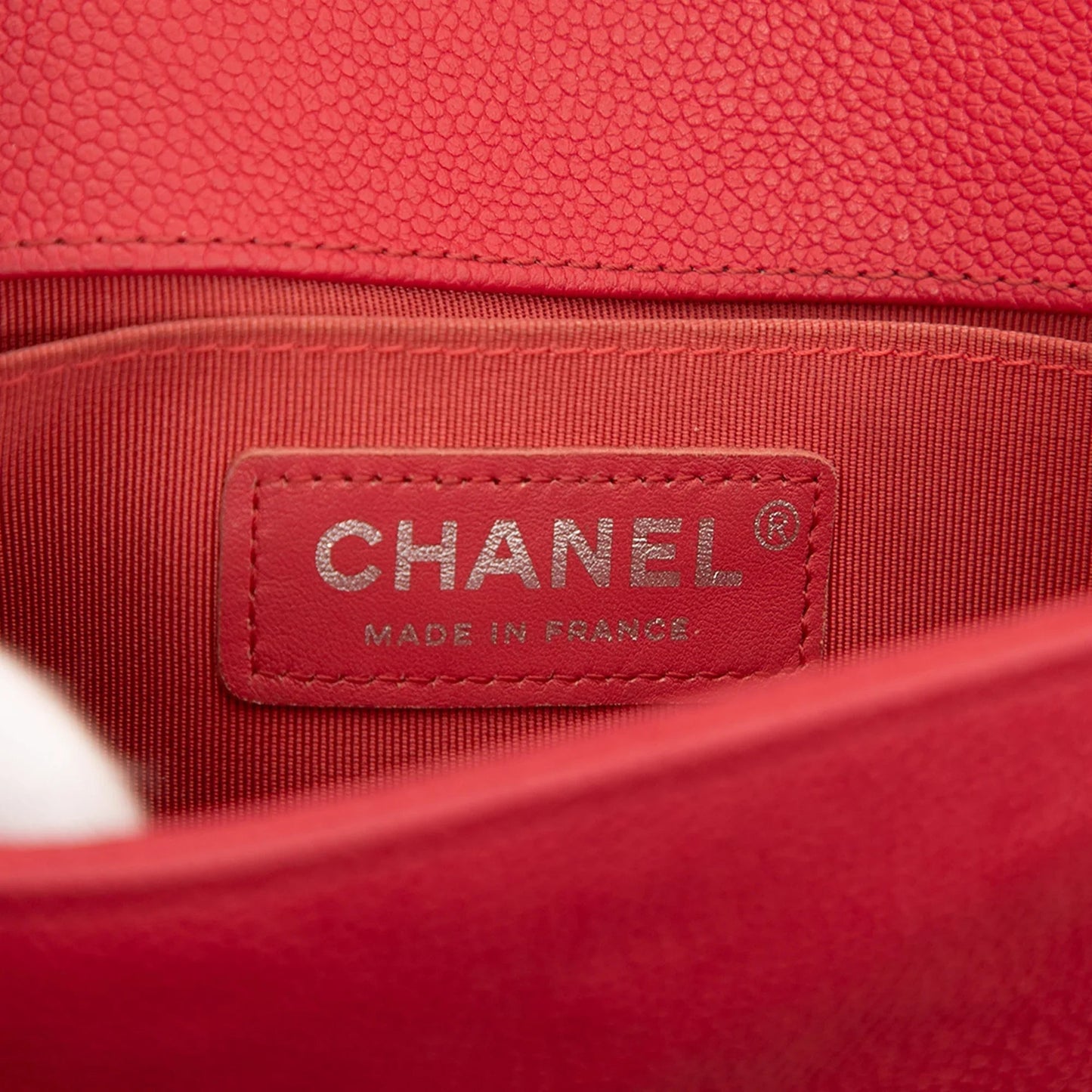 Red Chanel Small Quilted Caviar Boy Flap Crossbody Bag