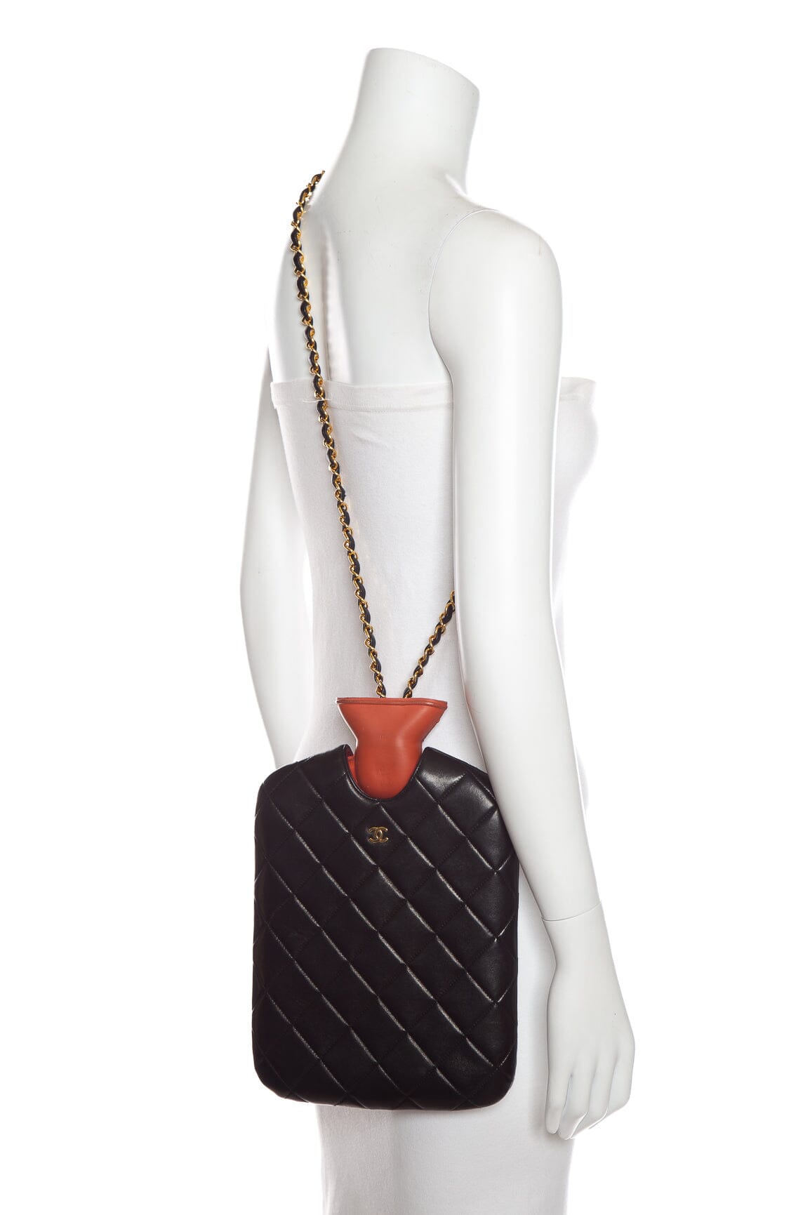 Chanel   (1991-1994) Black Sac Hot Water Bottle Cross-Body