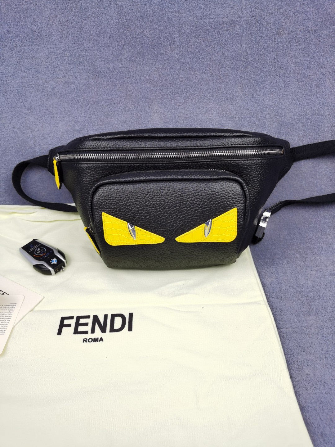 Top QualityTop Quality Little Monster Belt Bag Black/Yellow For Men, Men’s Bags 7.9in/20cm FF