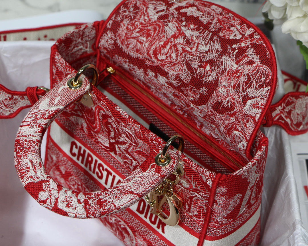 Top Quality MeTop Qualityum Lady D-Lite Bag Red, For Women, Womens Handbags 24cm/9.5in CD