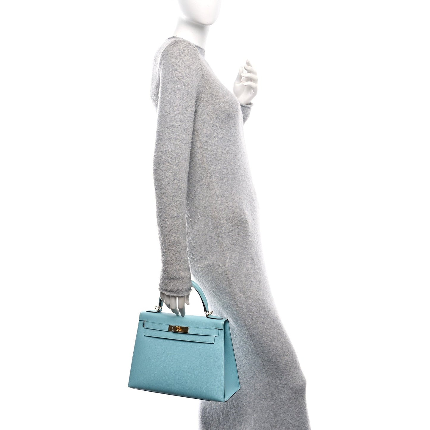 Hermes Epsom Kelly Sellier 28 Bleu Atoll