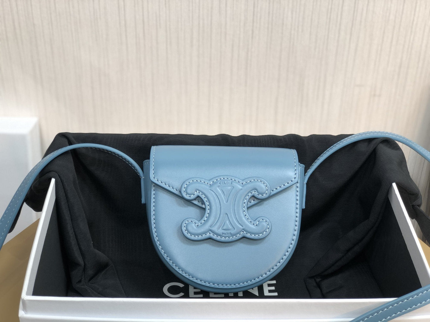 Top Quality Mini BesaTop Quality Cuir Triomphe Demin For Women 4in/11cm 10J303DPQ.07DD