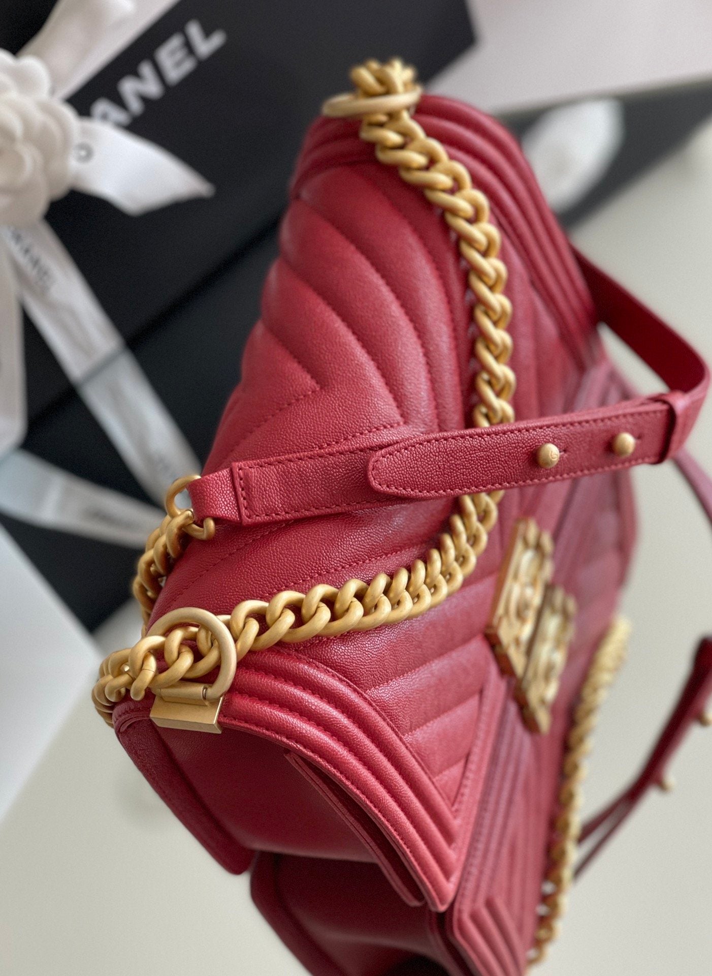 CHLMeTop Qualityum Boy Handbag Red For Women 9.8in/25cm A67086