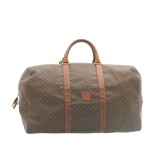 Luxury CELINE Macadam Canvas Boston Bag Brown  28060