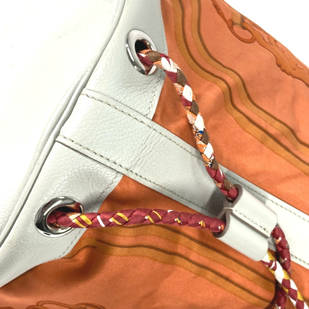 HERMES Shoulder Bag Silk, Leather Orange Shoulder soie cool 22 brides de gala Women  d