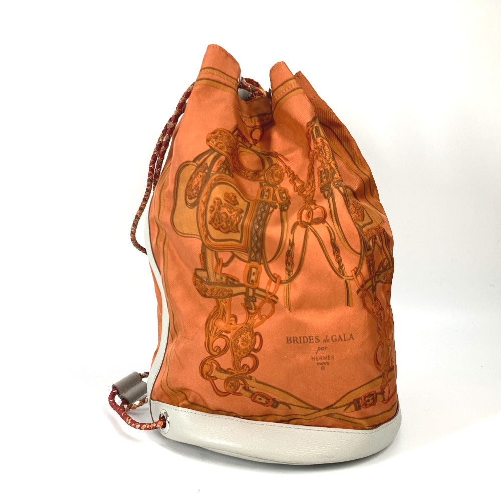 HERMES Shoulder Bag Silk, Leather Orange Shoulder soie cool 22 brides de gala Women  d