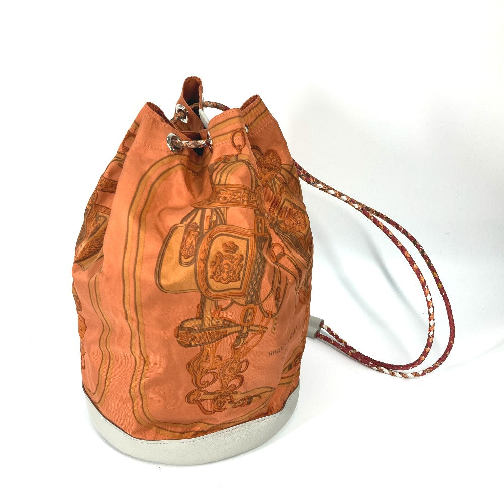 HERMES Shoulder Bag Silk, Leather Orange Shoulder soie cool 22 brides de gala Women  d