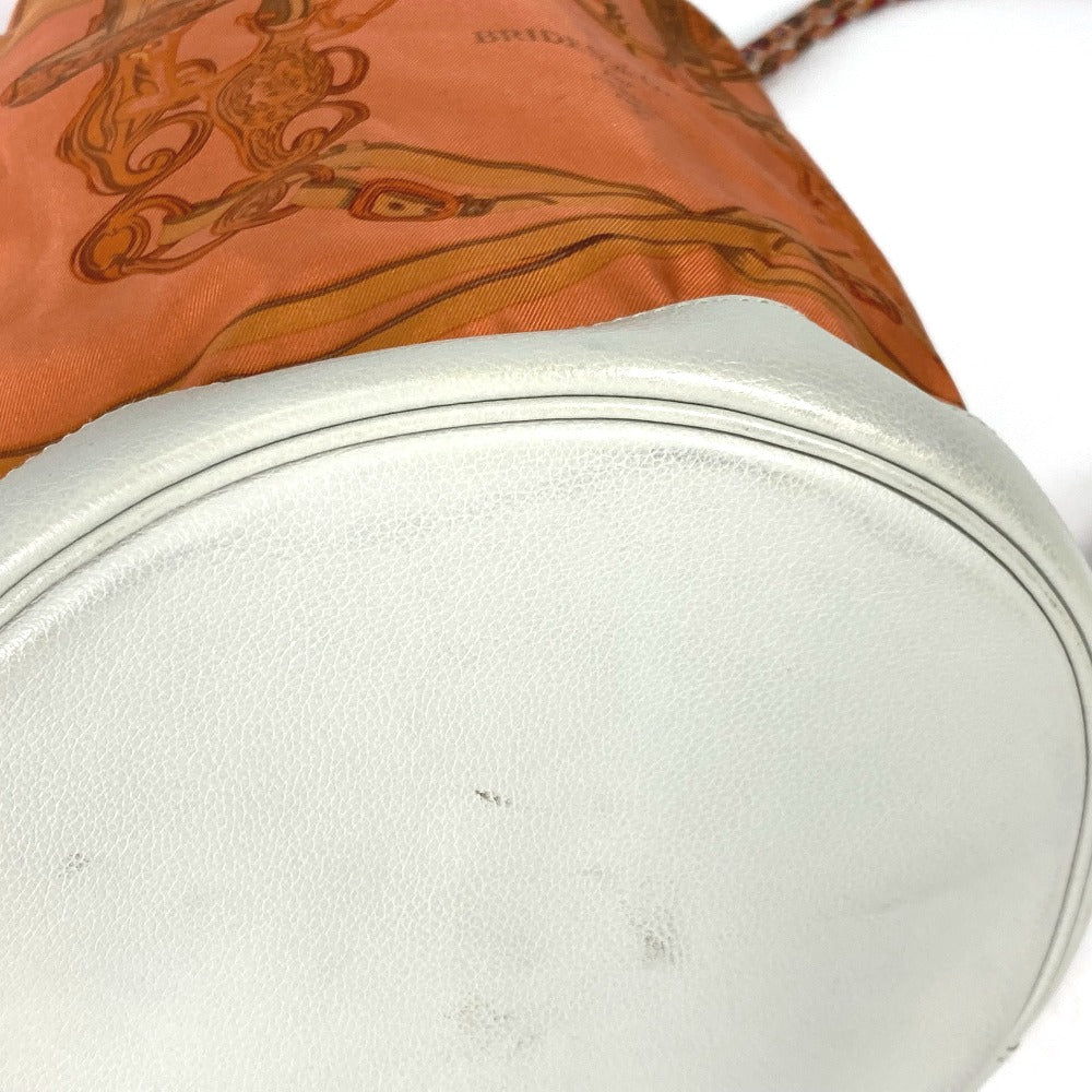 HERMES Shoulder Bag Silk, Leather Orange Shoulder soie cool 22 brides de gala Women  d