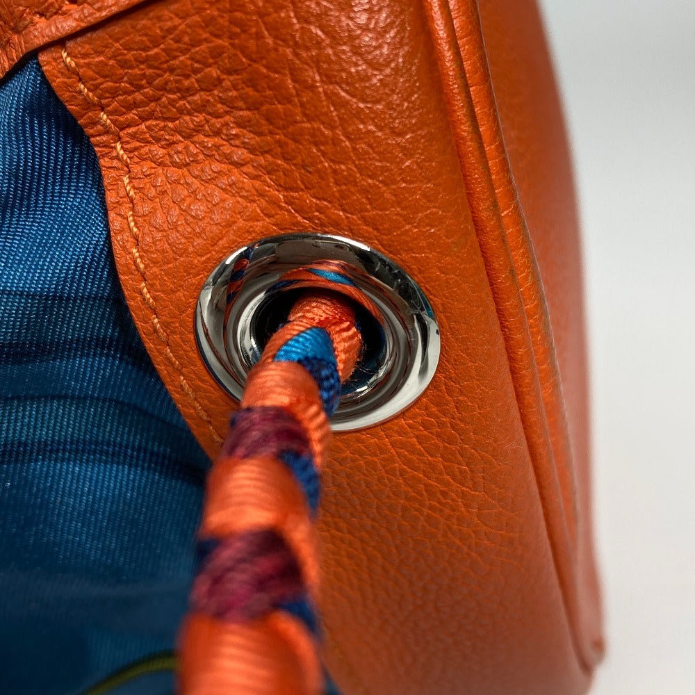 HERMES Shoulder Bag Silk, Leather Orange Sowacool 22 Drawstring Bag Women  d