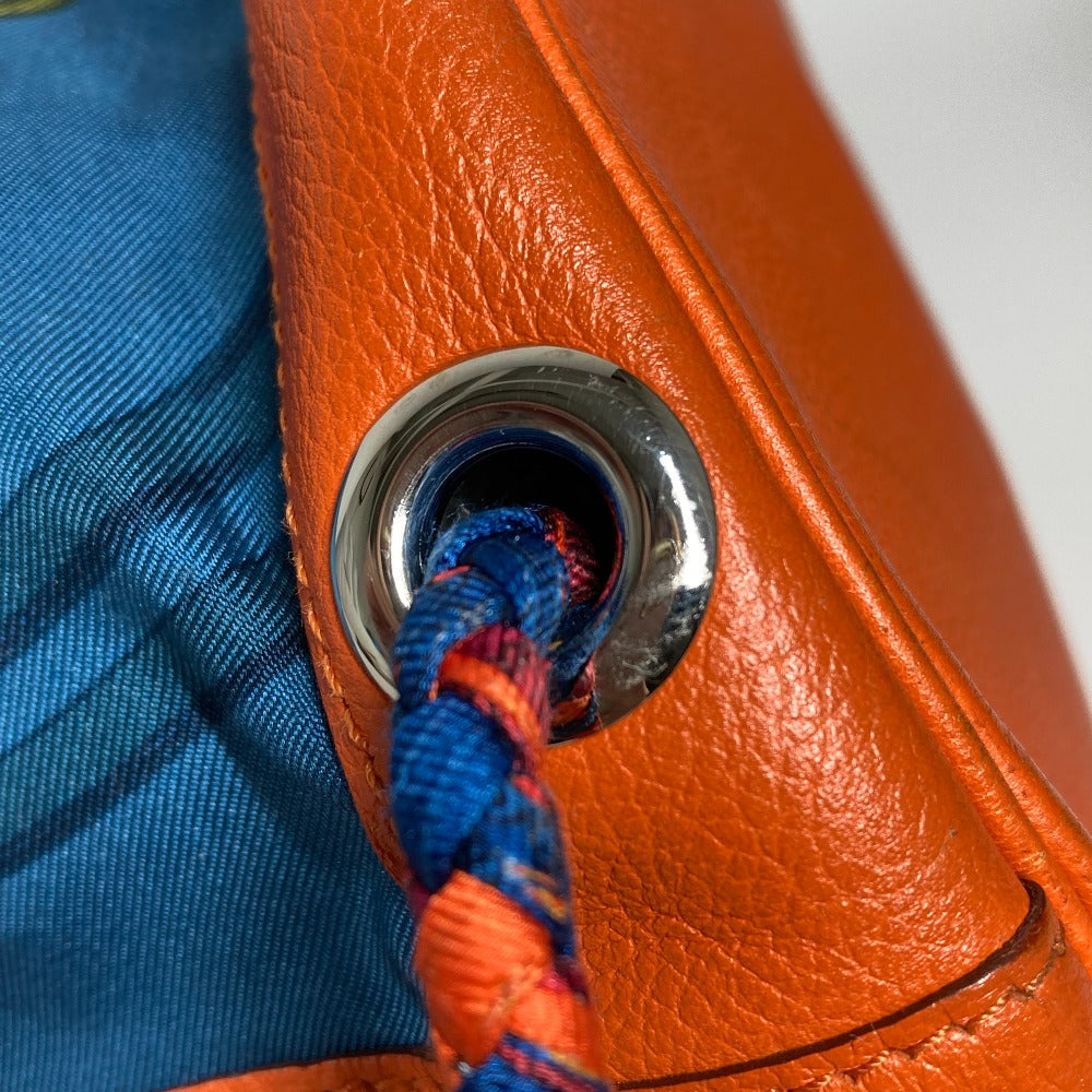 HERMES Shoulder Bag Silk, Leather Orange Sowacool 22 Drawstring Bag Women  d