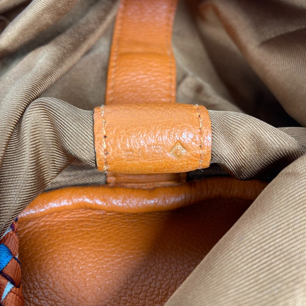 HERMES Shoulder Bag Silk, Leather Orange Sowacool 22 Drawstring Bag Women  d