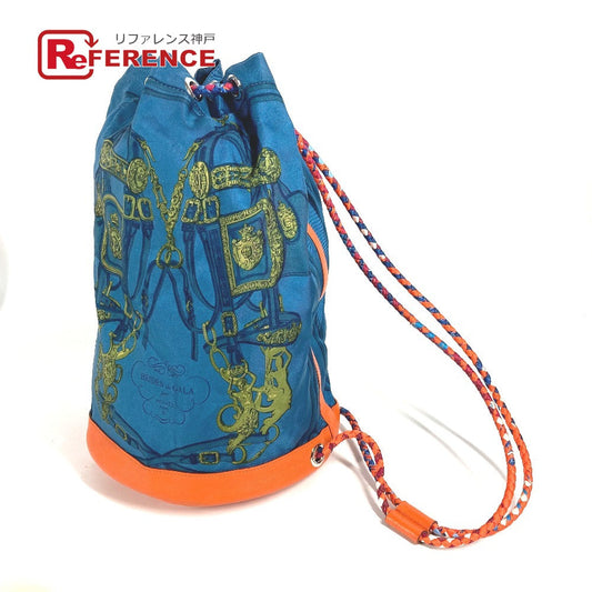 HERMES Shoulder Bag Silk, Leather Orange Sowacool 22 Drawstring Bag Women  d