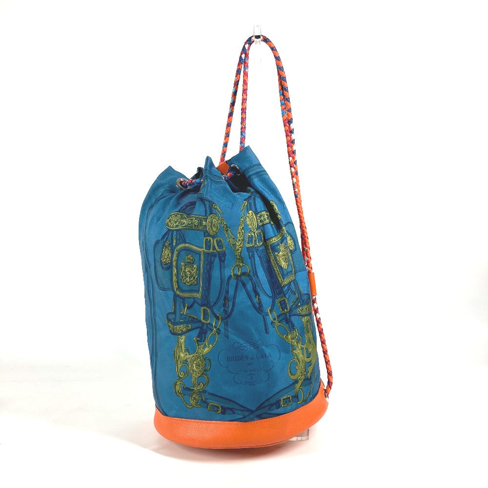 HERMES Shoulder Bag Silk, Leather Orange Sowacool 22 Drawstring Bag Women  d
