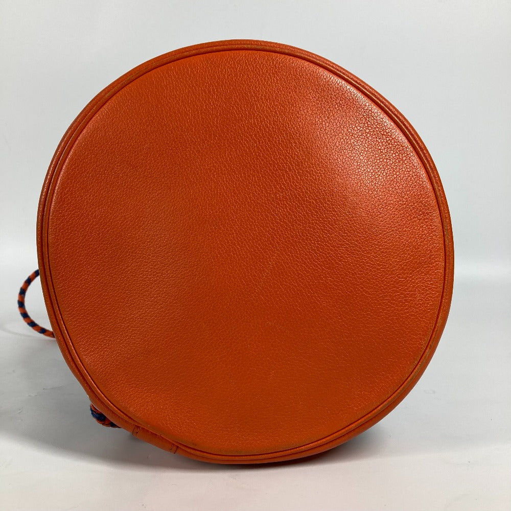 HERMES Shoulder Bag Silk, Leather Orange Sowacool 22 Drawstring Bag Women  d