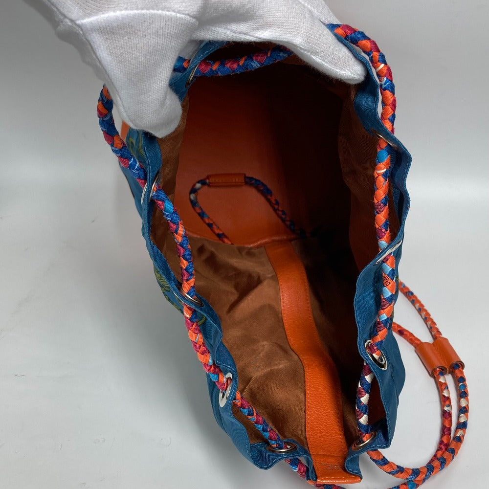 HERMES Shoulder Bag Silk, Leather Orange Sowacool 22 Drawstring Bag Women  d