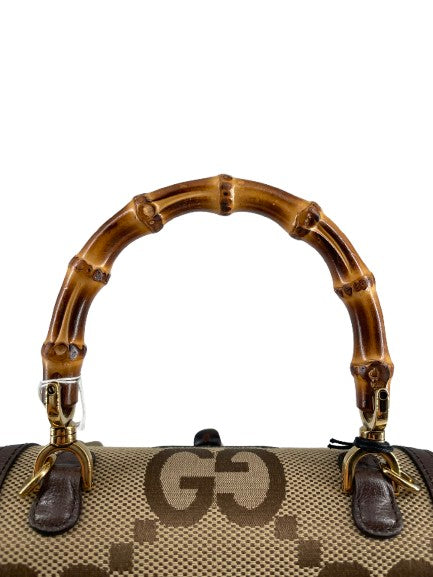 Gucci Bamboo 1947 Top Handle Bag Jumbo Gg Canvas Brown Canvas Handbag ( )