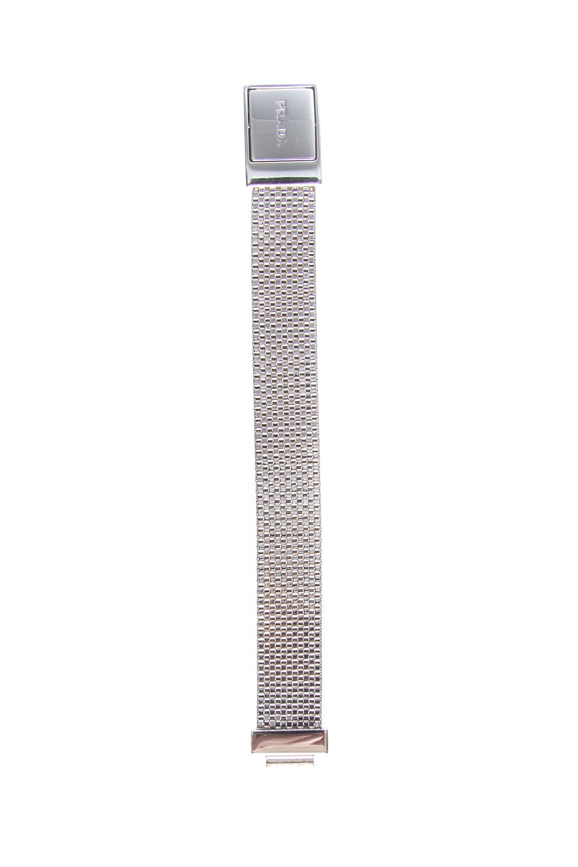 Prada Silver Stainless Steel Logo Bracelet