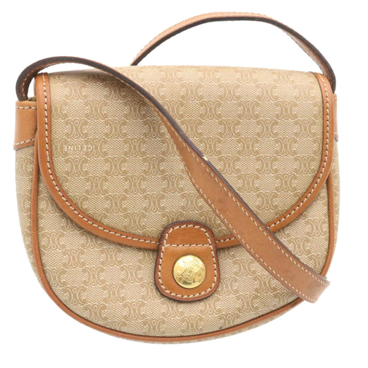 Luxury CELINE Macadam Canvas Shoulder Bag Brown  28459