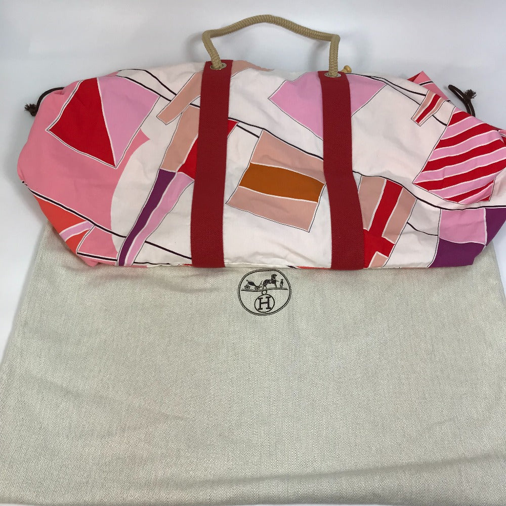 HERMES Tote Bag canvas multicolor Cabas Drapeaux au vent rope handle Women  d