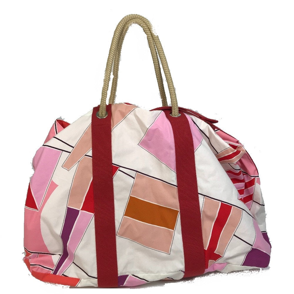 HERMES Tote Bag canvas multicolor Cabas Drapeaux au vent rope handle Women  d
