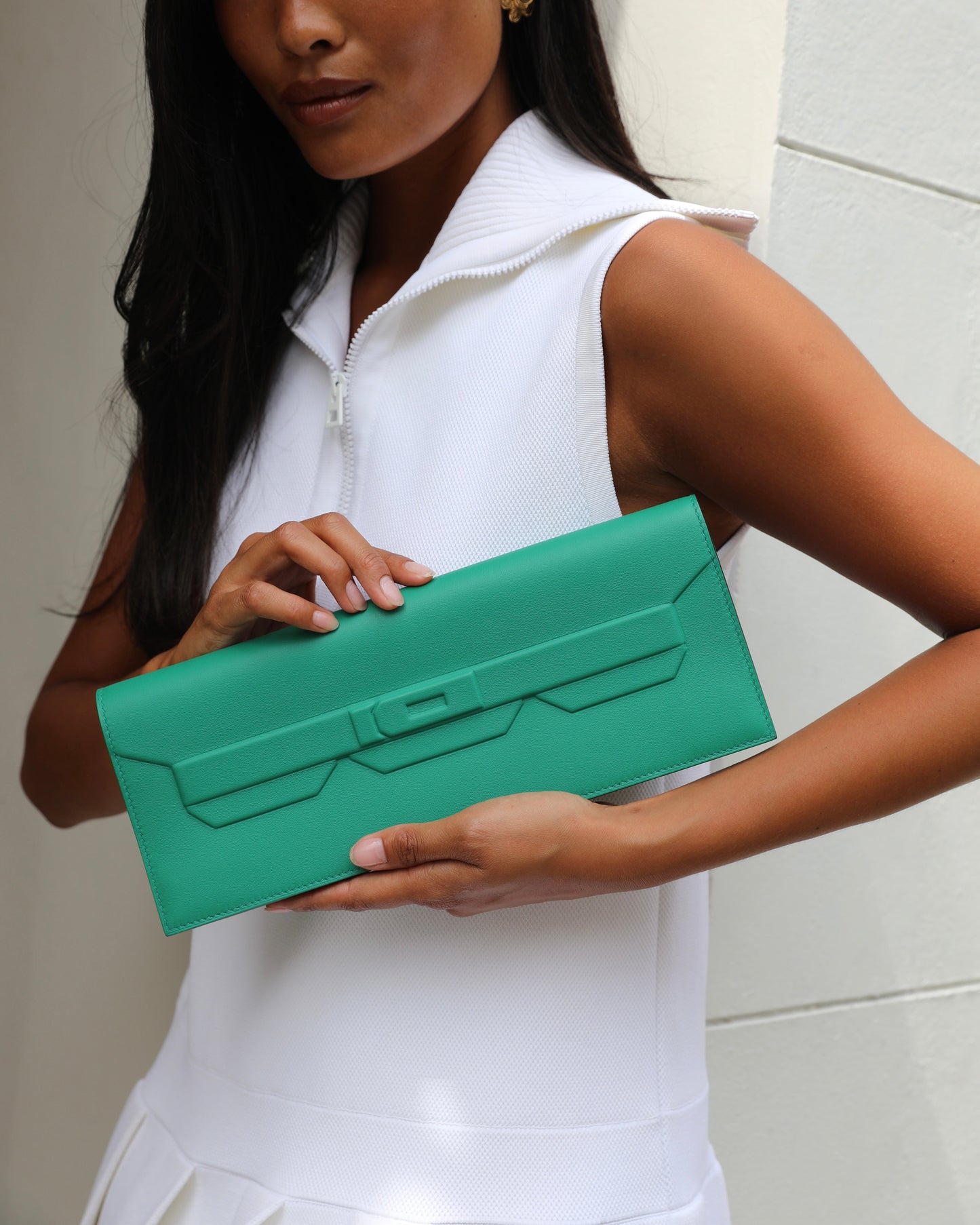 *FIRE PRICE* Herm�s Birkin Cut Shadow Bag In Vert Vertigo Swift Leather