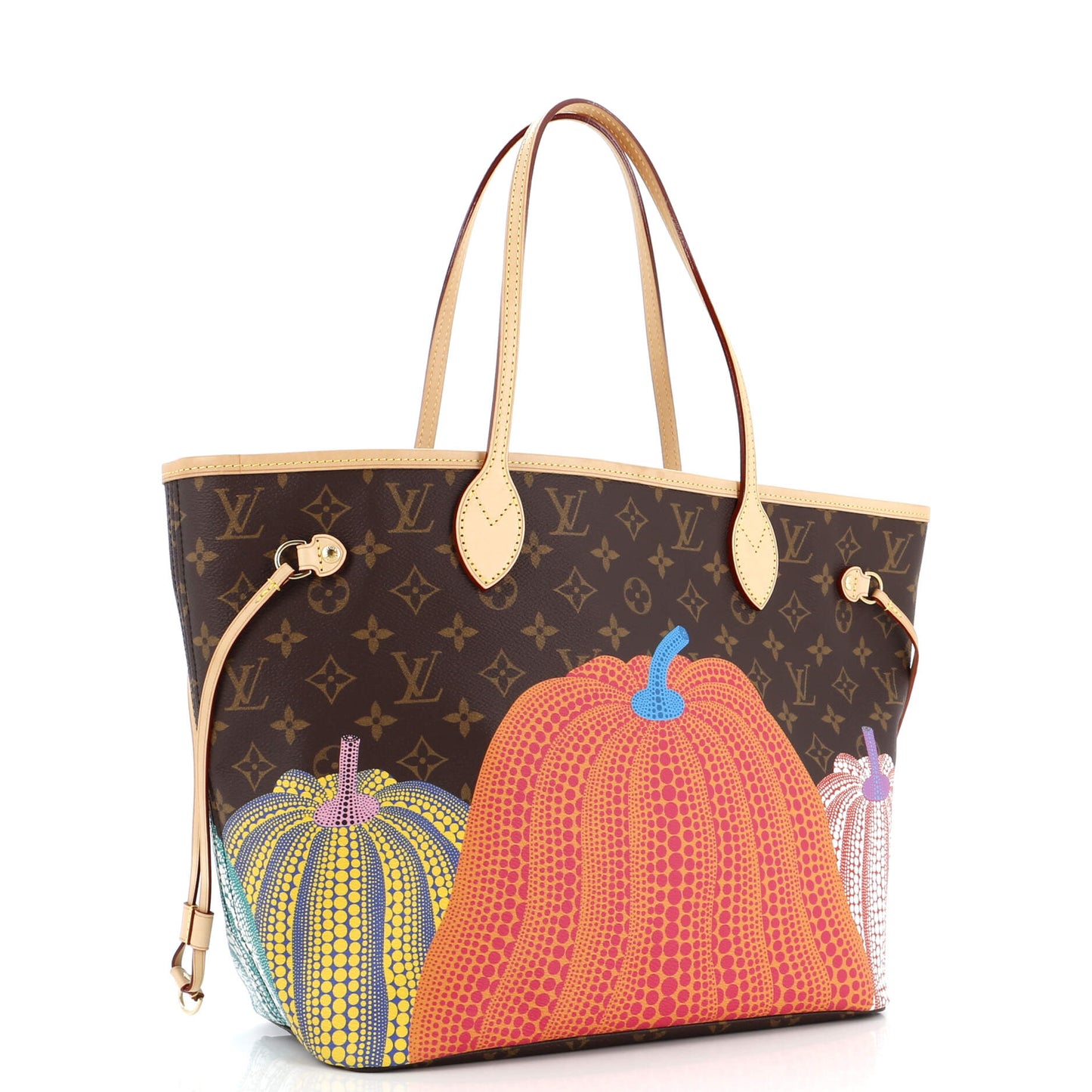 Louis Vuitton Neverfull NM Tote Yayoi Kusama Pumpkins Monogram Canvas MM