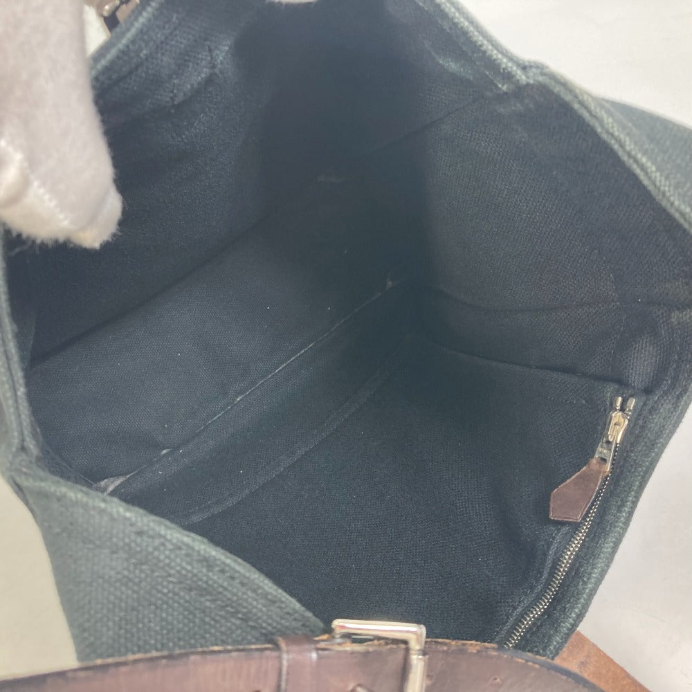 HERMES Tote Bag Canvas, Leather black Shoulder Maruwari PM Women  d