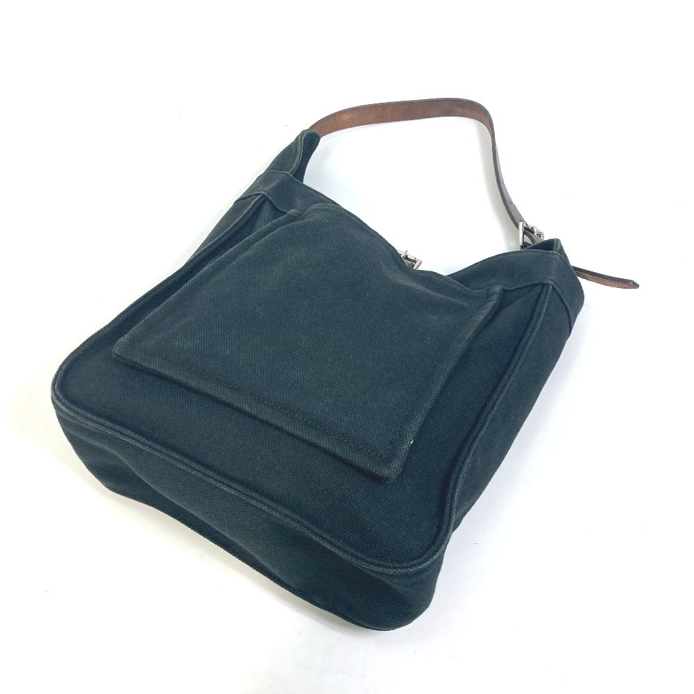 HERMES Tote Bag Canvas, Leather black Shoulder Maruwari PM Women  d