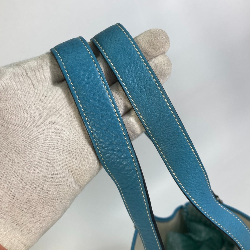 HERMES Tote Bag Toile Ash / Taurillon Clemence blue Shoulder Bag Shoulder Bag Jardine PM Women  d
