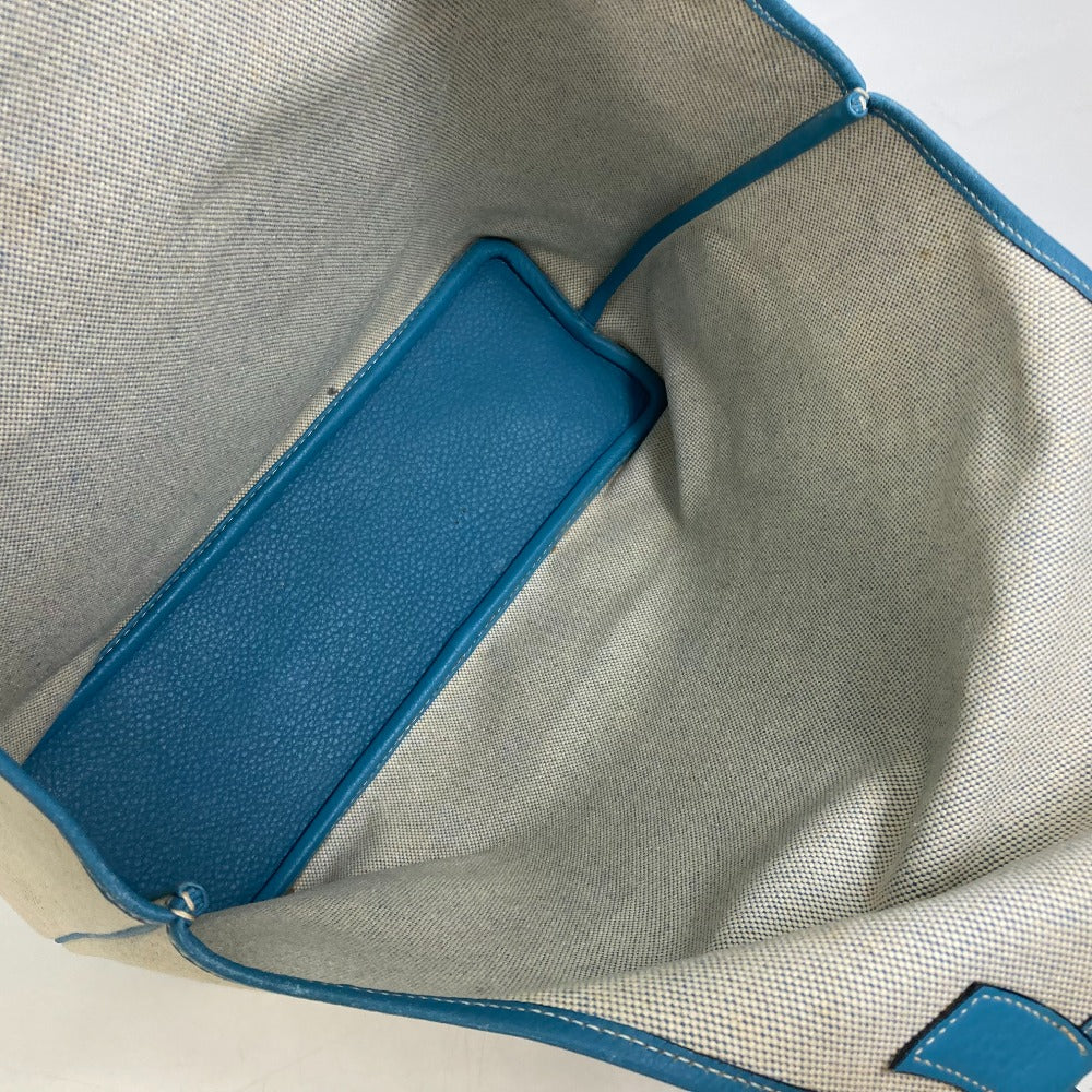 HERMES Tote Bag Toile Ash / Taurillon Clemence blue Shoulder Bag Shoulder Bag Jardine PM Women  d