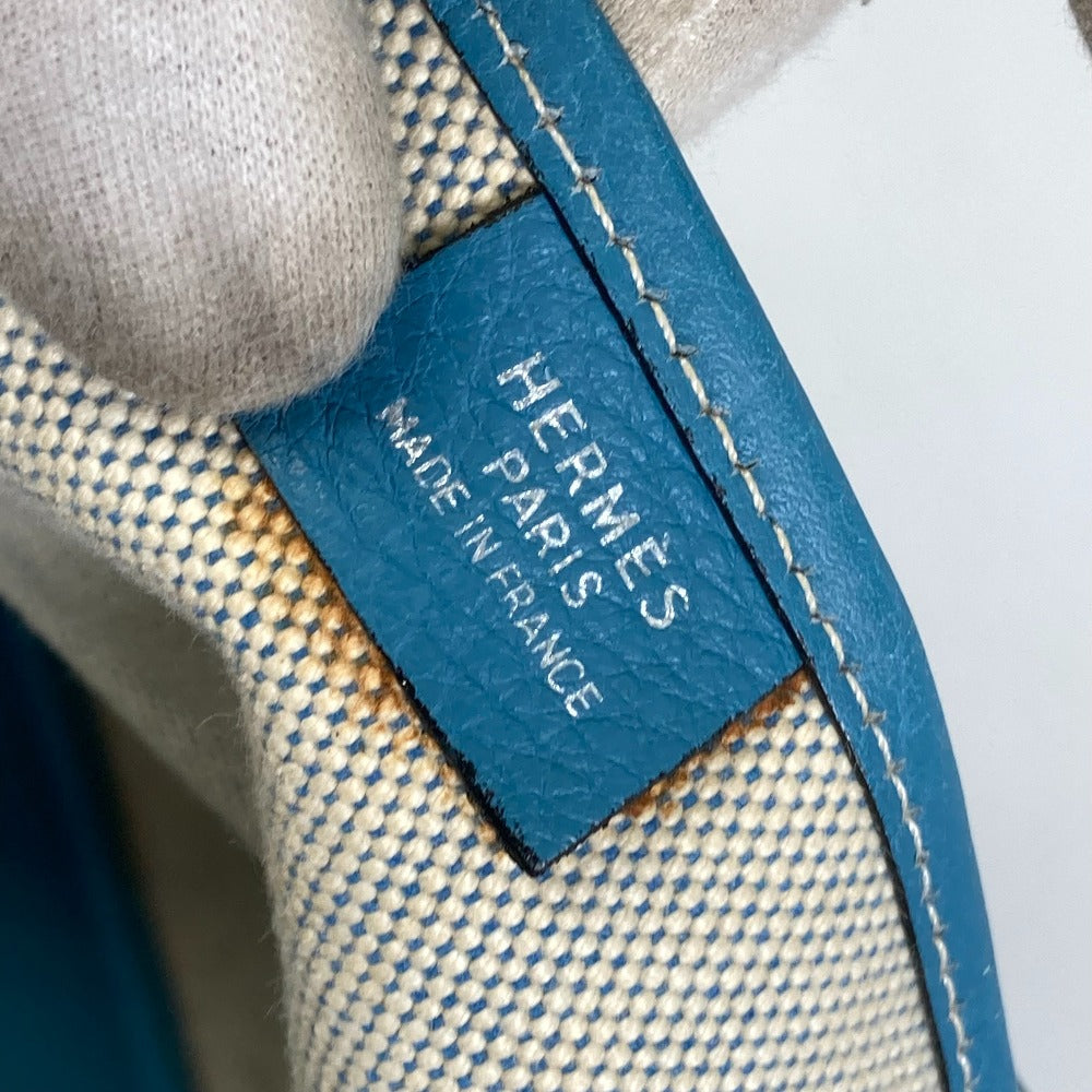 HERMES Tote Bag Toile Ash / Taurillon Clemence blue Shoulder Bag Shoulder Bag Jardine PM Women  d