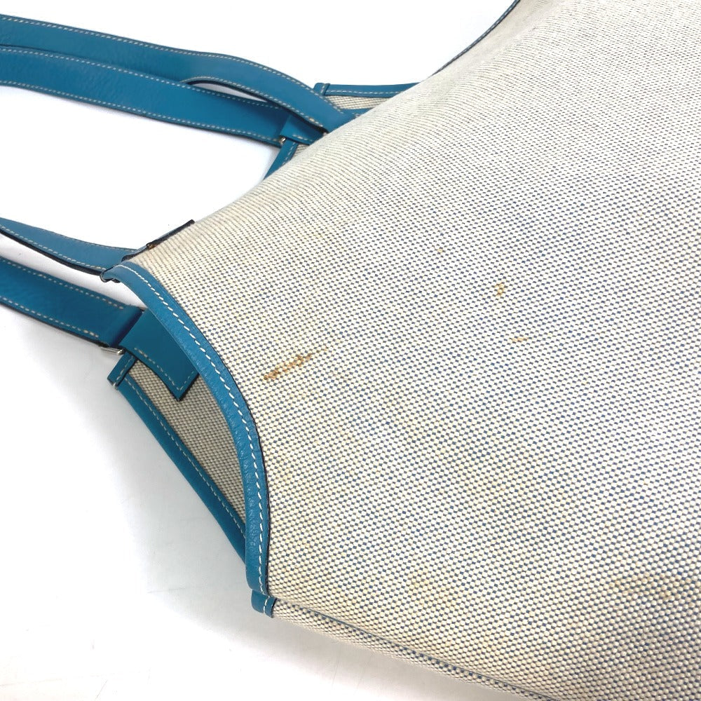 HERMES Tote Bag Toile Ash / Taurillon Clemence blue Shoulder Bag Shoulder Bag Jardine PM Women  d