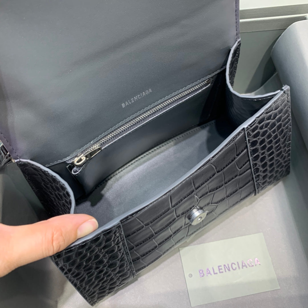 Top Quality Hourglass Small Handbag In Dark Grey, For Women,  Bags 9in/23cm 5935461LR6Y1309