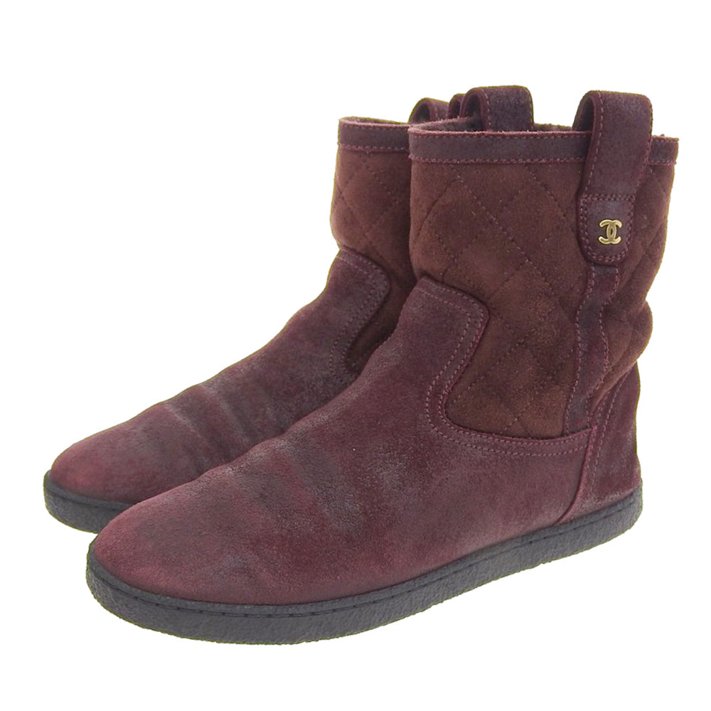 Chanel Quilting Suede Boots