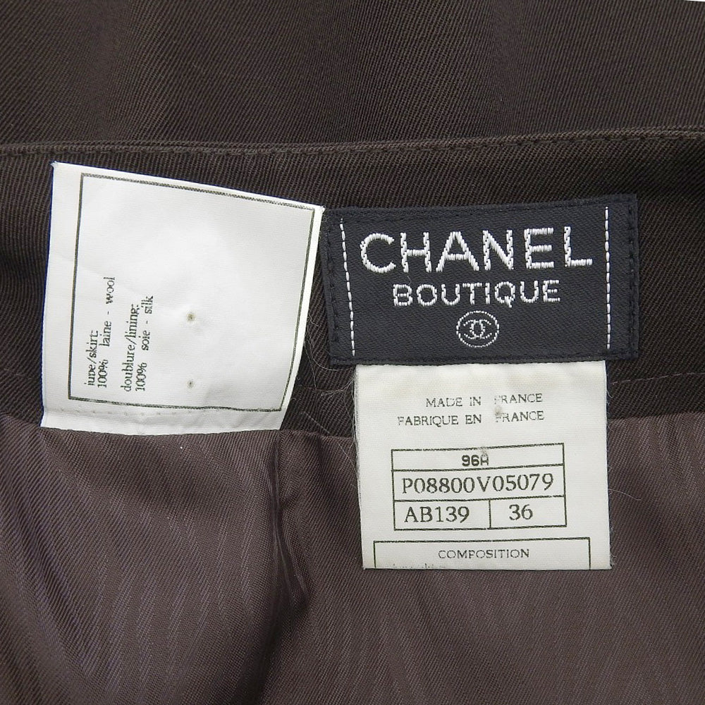Chanel Coco Mark Button Skirt