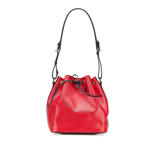 Red Louis Vuitton Epi Petit Bicolor Noe Bucket Bag