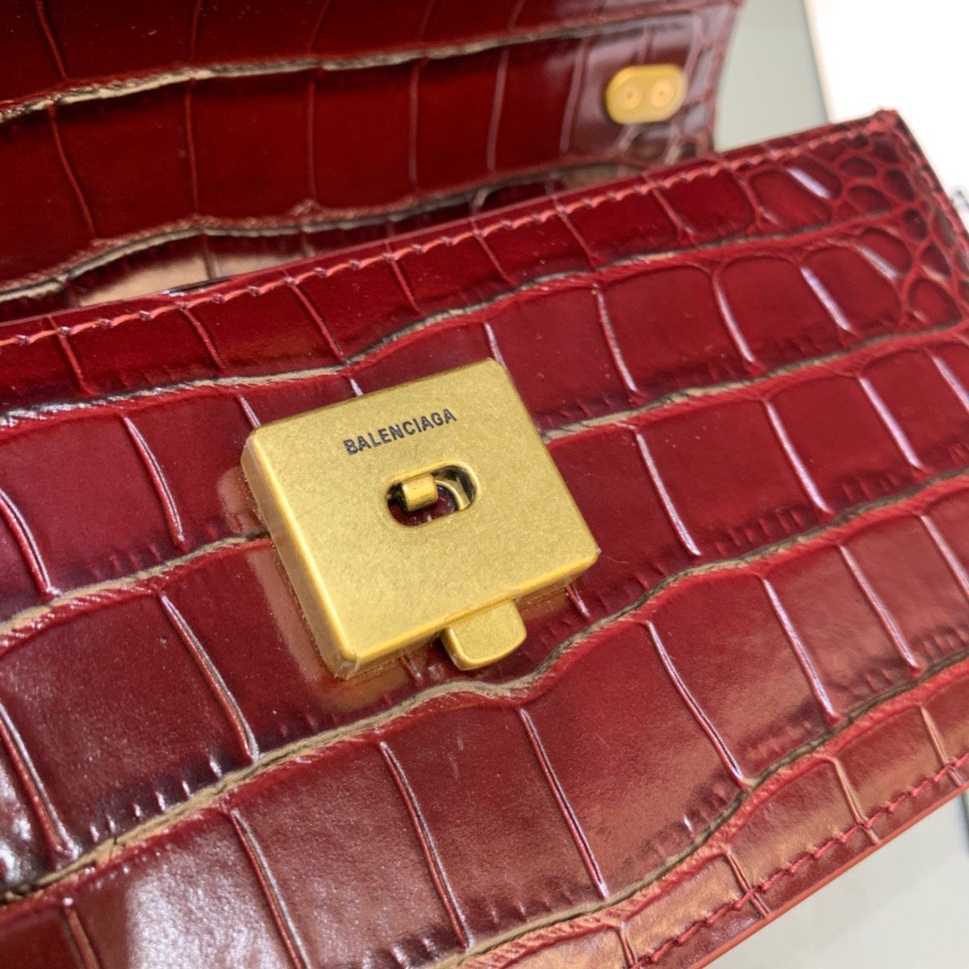 Top Quality Gossip Small On Chain Shoulder Bag Dark Red, For Women,  Bags 7.4in/19cm