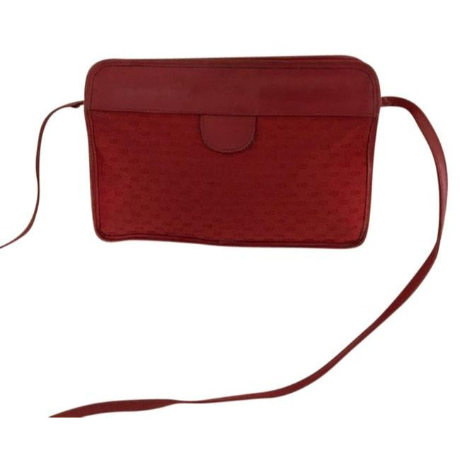 Gucci   Red Gg Canvas Cross Body Clutch