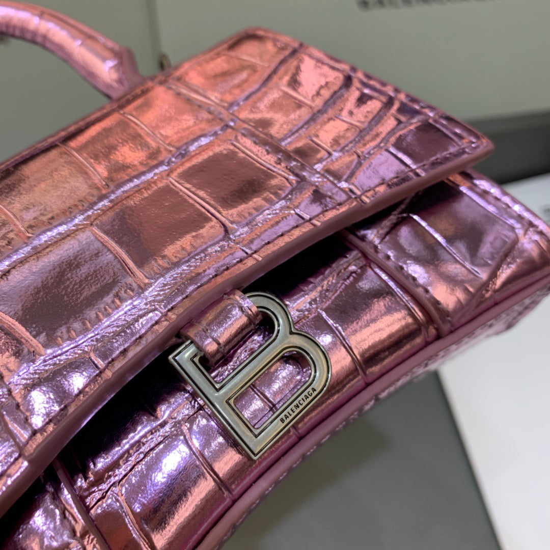 Top Quality Hourglass Mini Handbag With Chain In Light Pink, For Women,  Bags 4.7in/12cm
