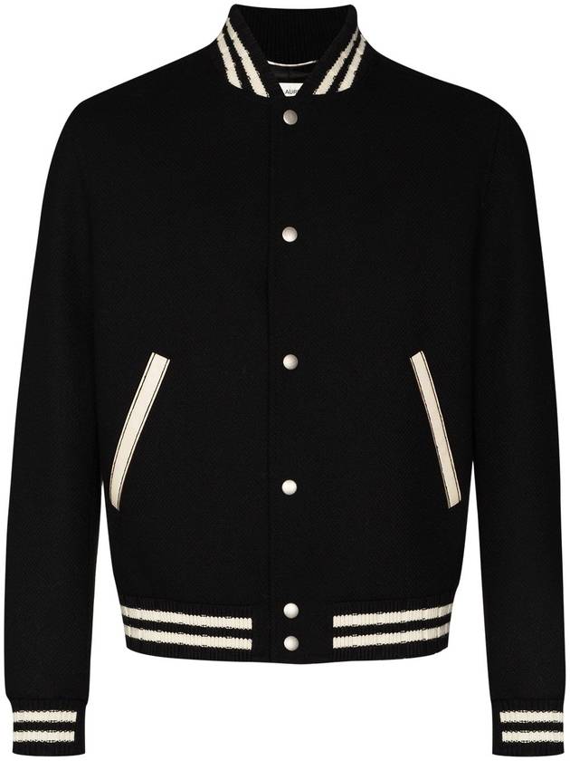 Luxury Saint Laurent Trending 2025 Teddy Wool Bomber Jacket  Black