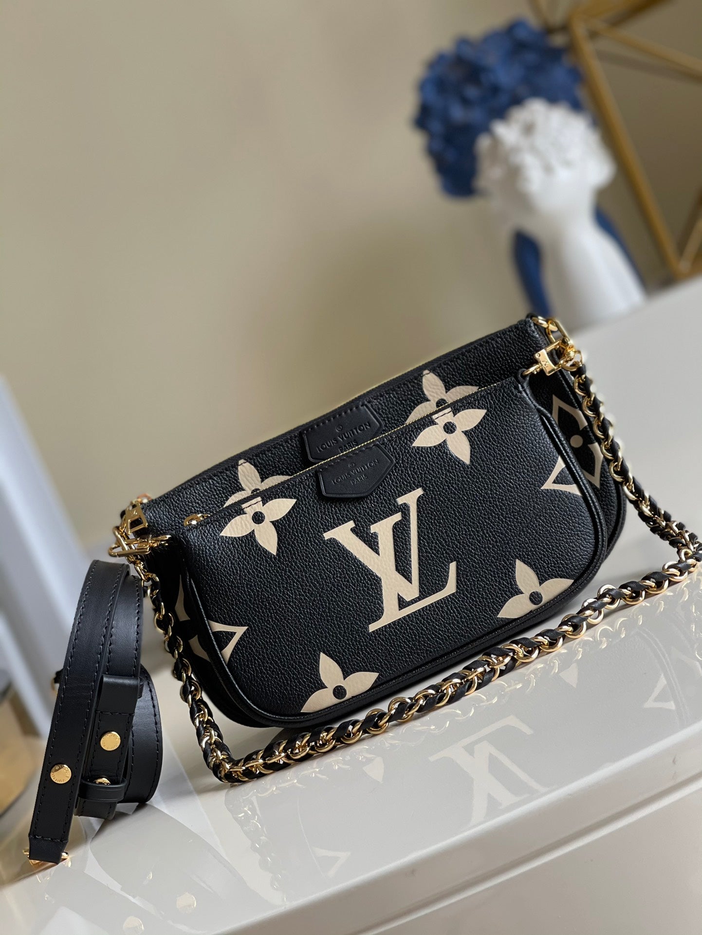 Top Quality Multi Pochette Accessoires Monogram Empreinte Black/Cream For Women, Womens Handbags, Shoulder And Crossbody Bags 9.8in/25cm Top Quality M45777