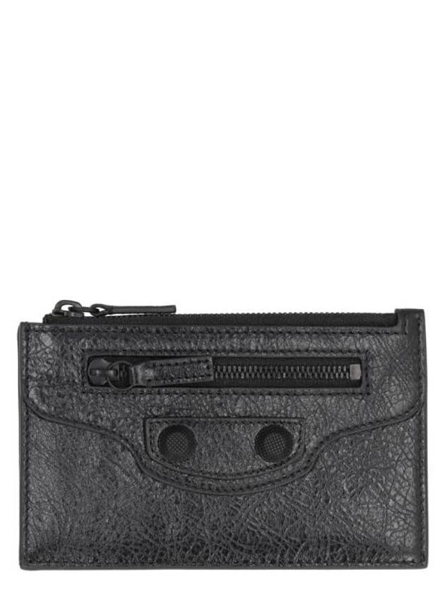 Luxury Balenciaga Trending 2025 Le Cagole Leather Card Wallet Black